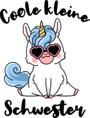 Coole kleine Schwester mit Einhorn