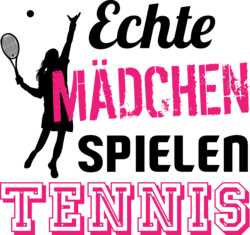 Echte Mädchen spielen Tennis schwarz