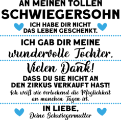An meinen tollen Schwiegersohn Geschenk I