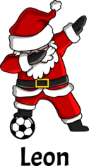 Dabbing Weihnachtsmann mit Name und Fußball