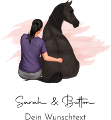 Frau mit Pferd I Wunschtext I Wunschname Text I Geschenk Reiter