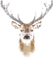 Pixel Hirsch mit Wunschtext