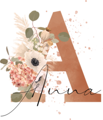 Watercolor Anfangsbuchstabe I Geschenk mit Initiale Geschenke