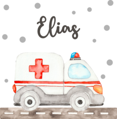Personalisiert Baby Body Mit Krankenwagen Motiv - Blaulicht Geschenk