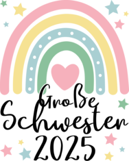 Große Schwester Geschenk 2025 Regenbogen Big Sister