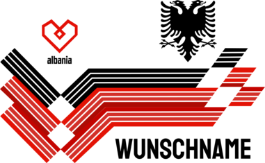 Personalisierbares Albanien Motiv Trikot | Individuelles Shqipëri Design mit Wappen und Landesfarben | Mit eigenem Namen | Albania