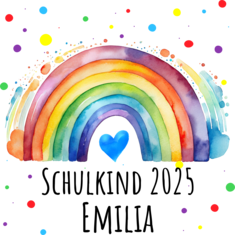 Schulkind 2025 Regenbogen mit Name