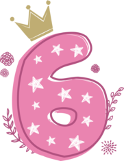 Sechster Mädchen Krone Sterne