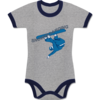 Grau meliert/Navy Blau