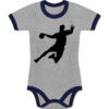 Grau meliert/Navy Blau