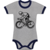 Grau meliert/Navy Blau