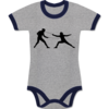 Grau meliert/Navy Blau