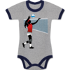 Grau meliert/Navy Blau