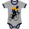 Grau meliert/Navy Blau
