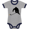 Grau meliert/Navy Blau