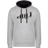 Grau meliert/Navy Blau