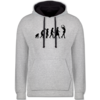 Grau meliert/Navy Blau