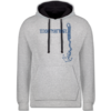 Grau meliert/Navy Blau