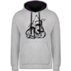 Grau meliert/Navy Blau