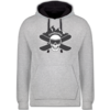 Grau meliert/Navy Blau