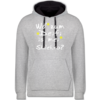 Grau meliert/Navy Blau