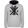 Grau meliert/Navy Blau