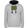 Grau meliert/Navy Blau