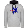 Grau meliert/Navy Blau