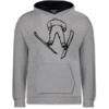 Grau meliert/Navy Blau