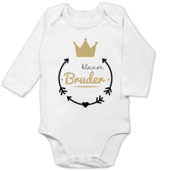 Kleiner Bruder Dinosaurier Baby Body Langarm Shirtracer Geschwisterliebe Baby