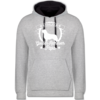 Grau meliert/Navy Blau