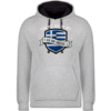 Grau meliert/Navy Blau
