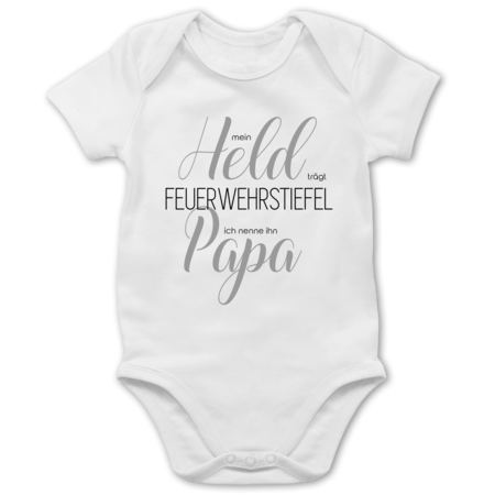 Feuerwehr Baby Egal wie cool Dein Papa ist meiner ist Feuerwehr Mann Baby T-Shirt Kurzarm Shirtracer
