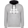 Grau meliert/Navy Blau