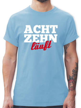 Geburtstag 18 Geburtstag Läuft Herren Premium T Shirt Hellblau Xxl