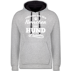 Grau meliert/Navy Blau