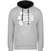 Grau meliert/Navy Blau