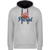 Grau meliert/Navy Blau
