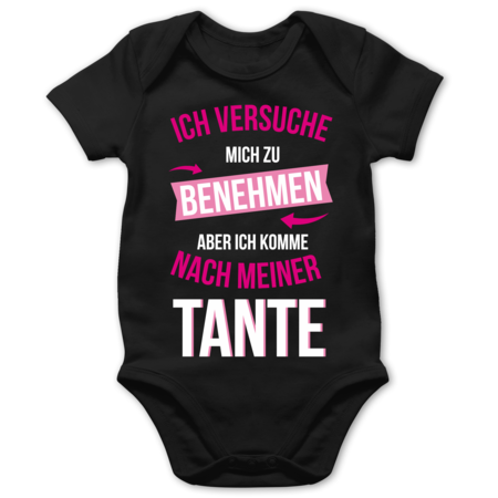 Ich versuche Mich zu benehmen Aber ich komme nach meiner Oma Baby T-Shirt Langarm Shirtracer Spr/üche Baby