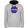 Grau meliert/Navy Blau