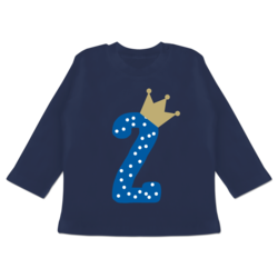 Baby T-Shirt Langarm Geburtstag Krone Junge Geburtstag Baby 2