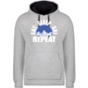 Grau meliert/Navy Blau